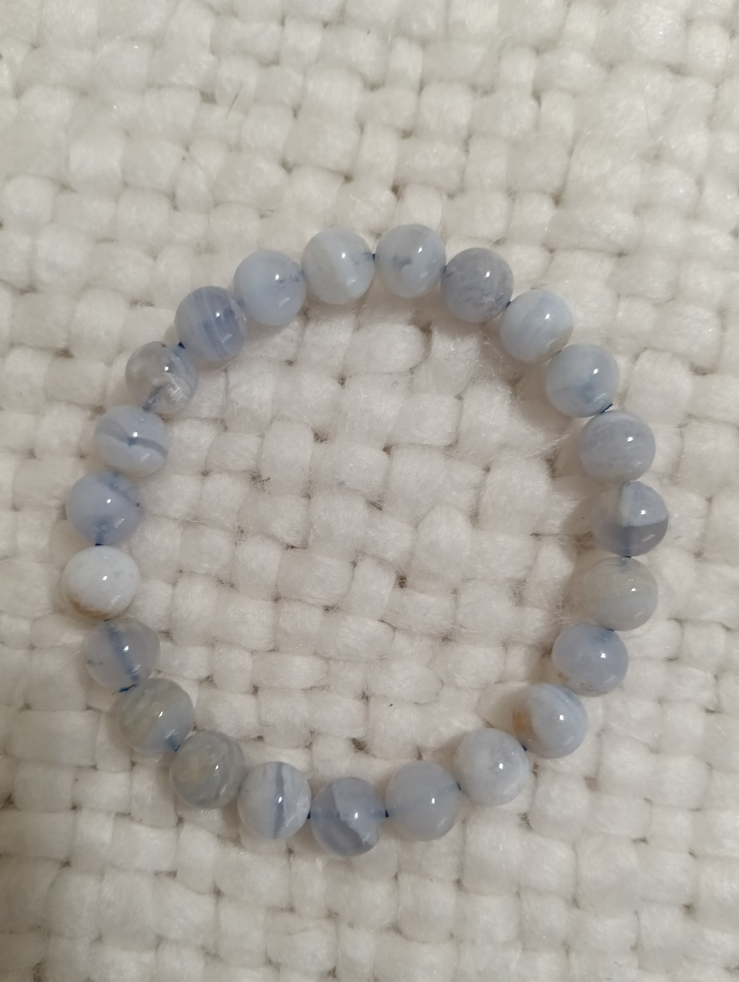 Blue lace 8mm round bead bracelet