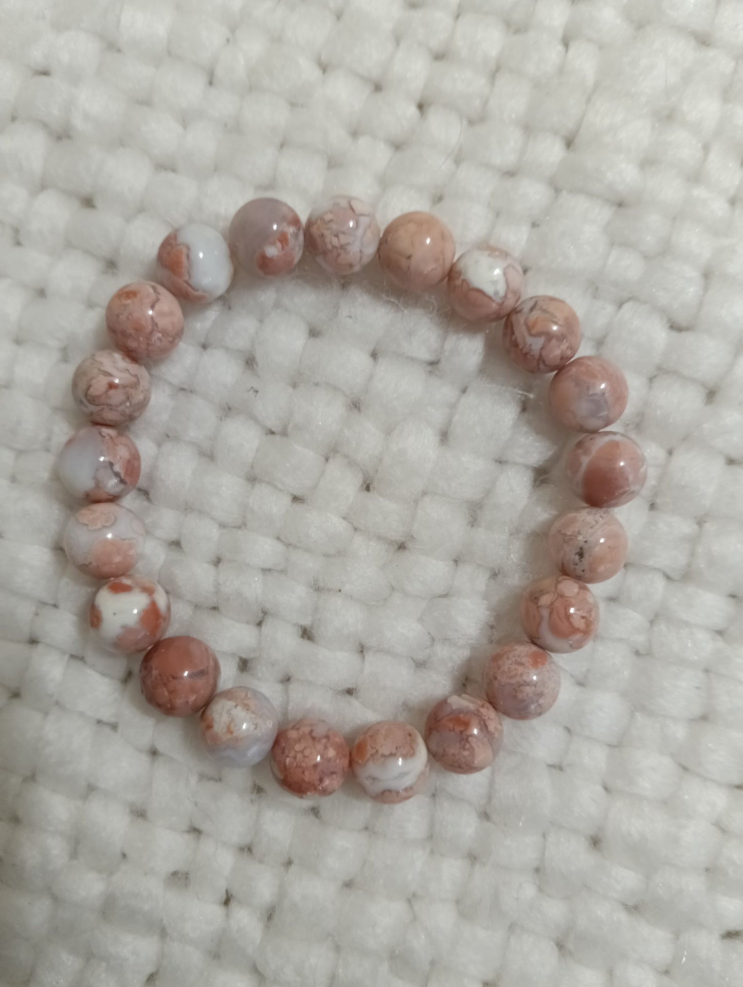 Pink cotton candy 8mm round bead bracelet