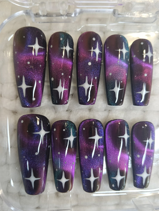 Galaxy nails multi colour