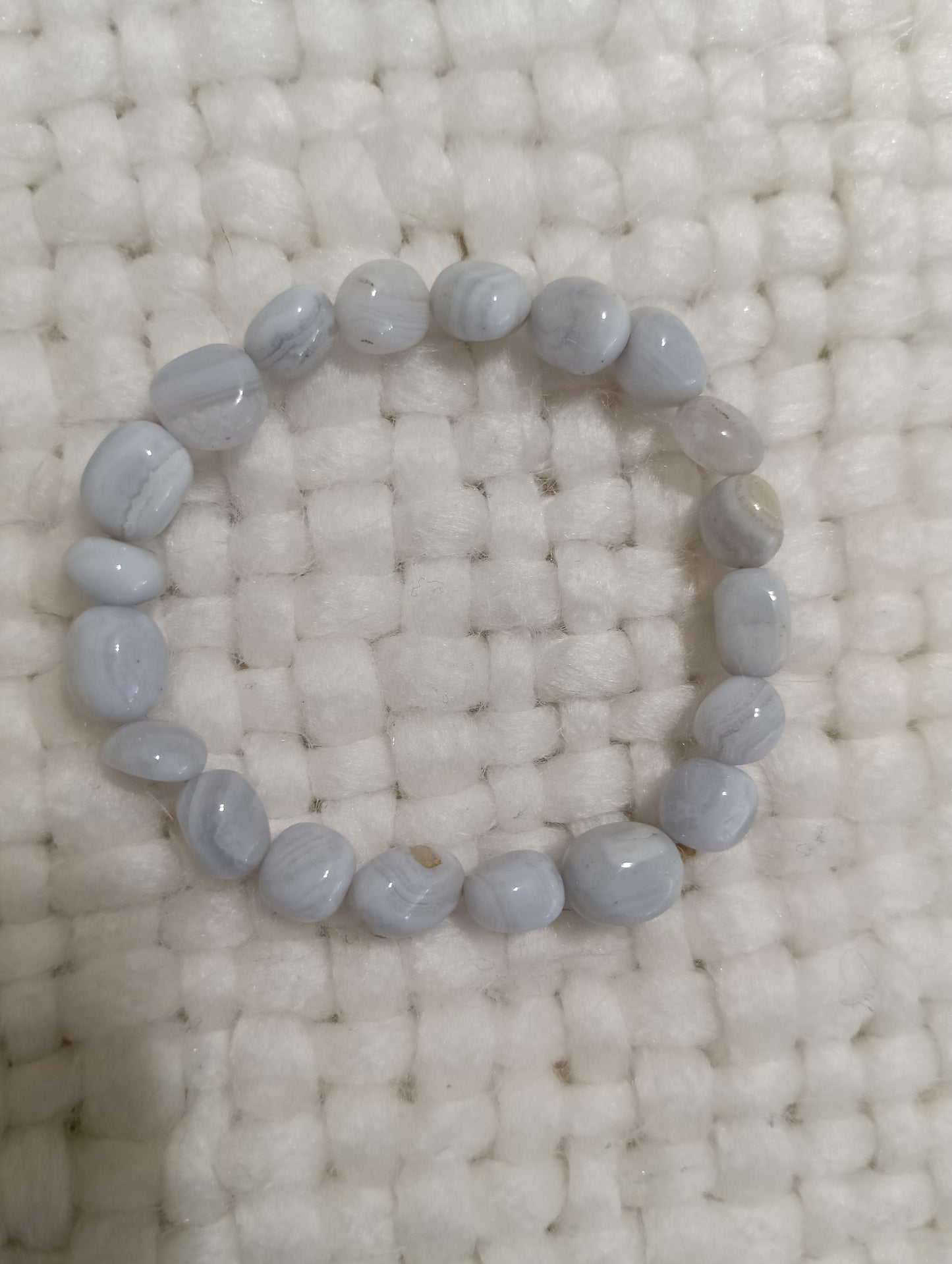 Blue lace nugget bead bracelet